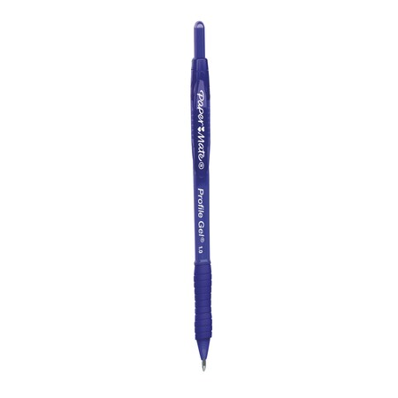 Paper Mate Profile Gel Pen, Retractable, Bold 1 mm, Blue Ink, Translucent Blue Barrel, PK12 PK 2102161